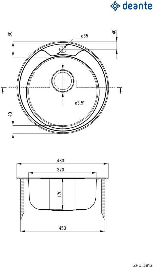 Virtuvinė plautuvė Deante Twist ZHC 3813, decor