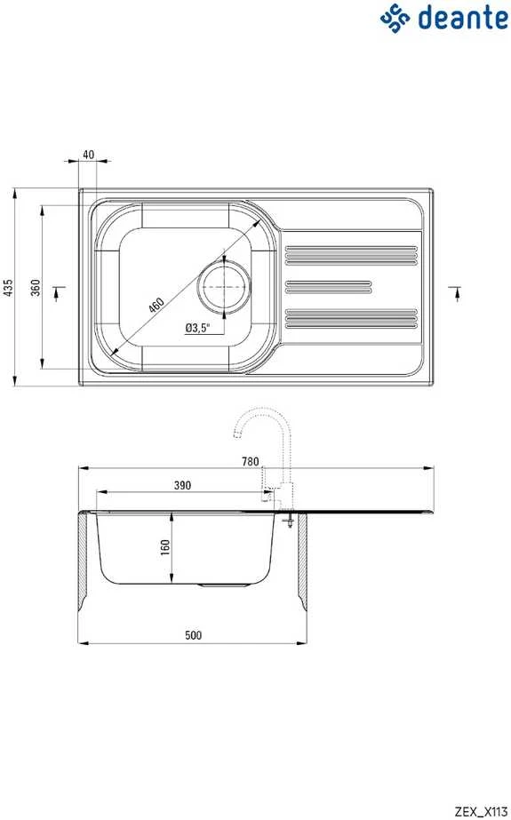 Virtuvinė plautuvė Deante Xylo ZEX 3113, decor