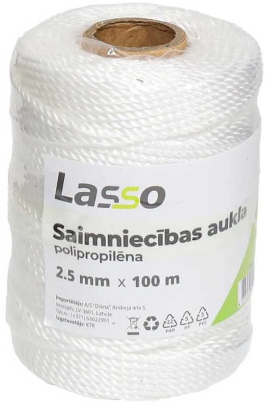 Lasso Virvė Polipropileno 2.5mm 100m