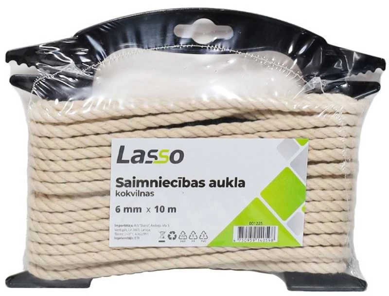 Lasso Virvė Saimniecības Cotton 6mm 10m
