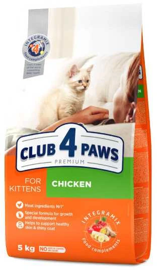Visavertis sausas pašaras kačiukams CLUB 4 PAWS PREMIUM su vištiena, 5kg