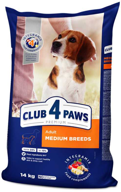 Club 4 Paws Adult Medium Breeds sausas Maistas šunims, 14 kg