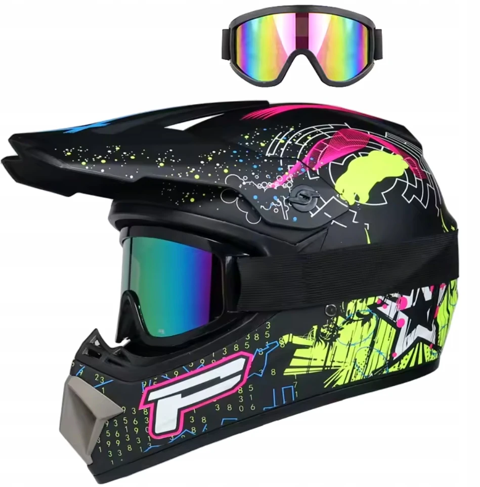 Visureigio šalmas paspirtukui Full Face, dydis L 59-60 cm + akiniai NEMOKAMAI