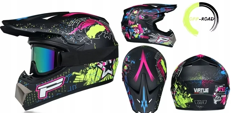 Visureigio šalmas paspirtukui Full Face, dydis L 59-60 cm + akiniai NEMOKAMAI