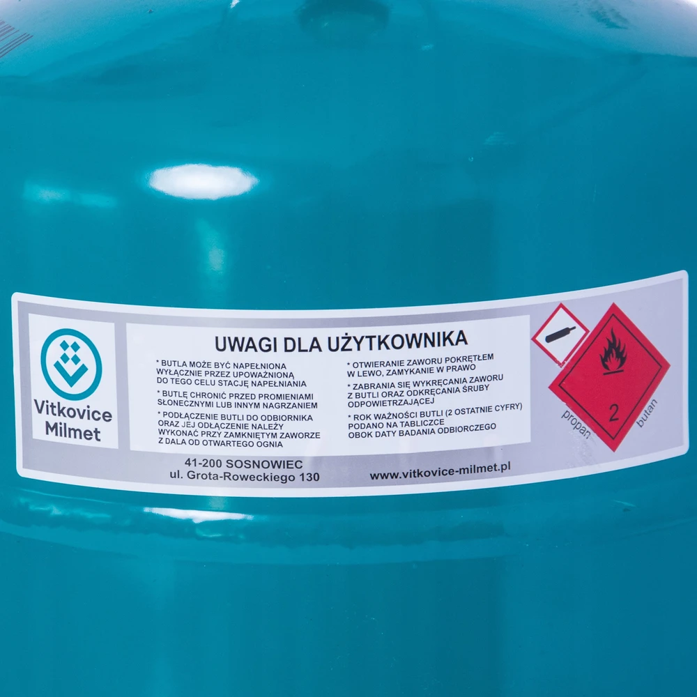 Unimet VItkovice Milmet PROPANO-BUTANO DUJŲ BALIONAS 5 KG 12,3 L TOURIST