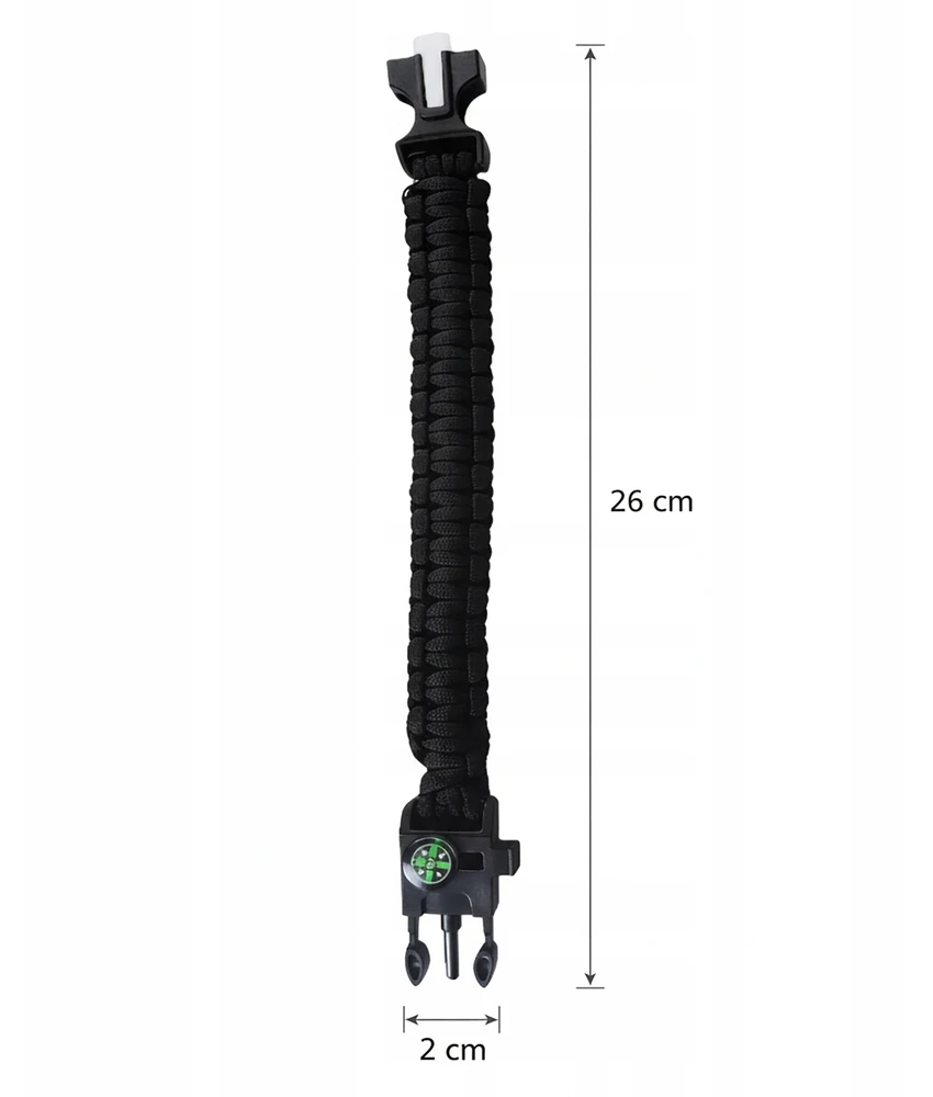 Vitolog daugiafunkcinė išgyvenimo paracord apyrankė 5in1 su kompasu, skeltuvu ir švilpuku