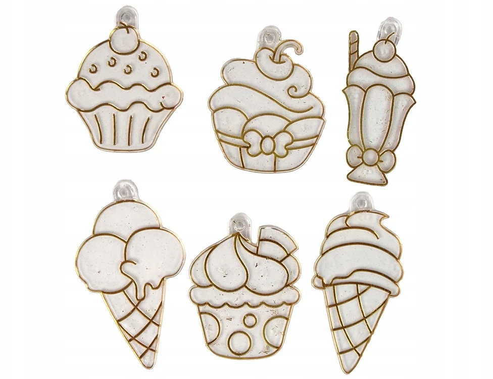 Lean Cars CREAM Kūrybinis rinkinys Stained Glass Window Fusing Paint Ice Kreminis Sweets 3D