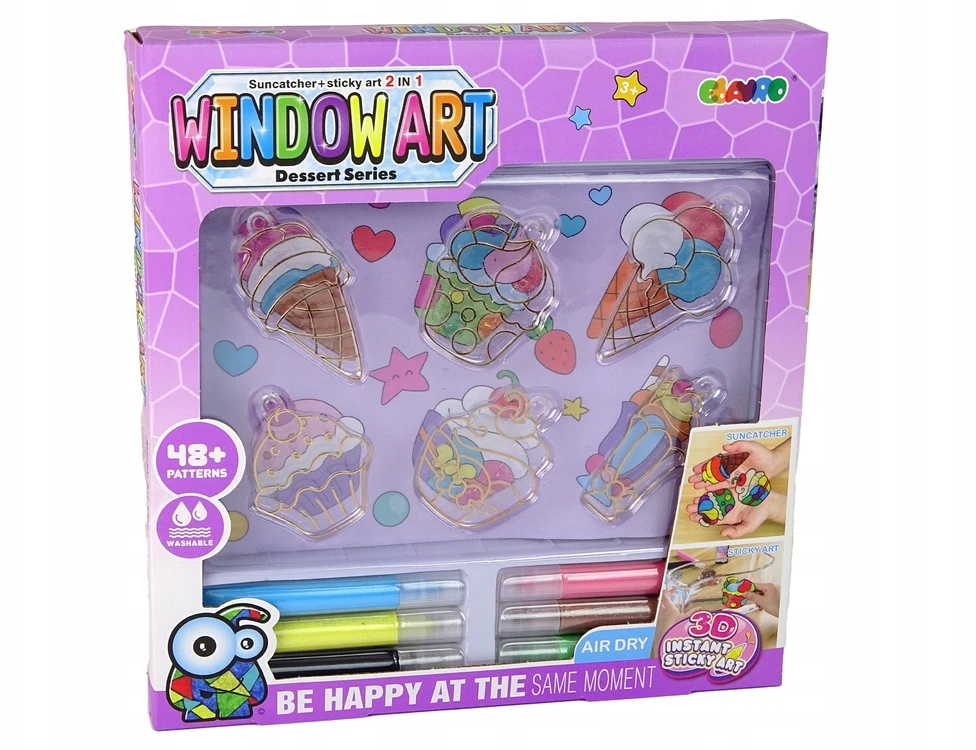 Lean Cars CREAM Kūrybinis rinkinys Stained Glass Window Fusing Paint Ice Kreminis Sweets 3D