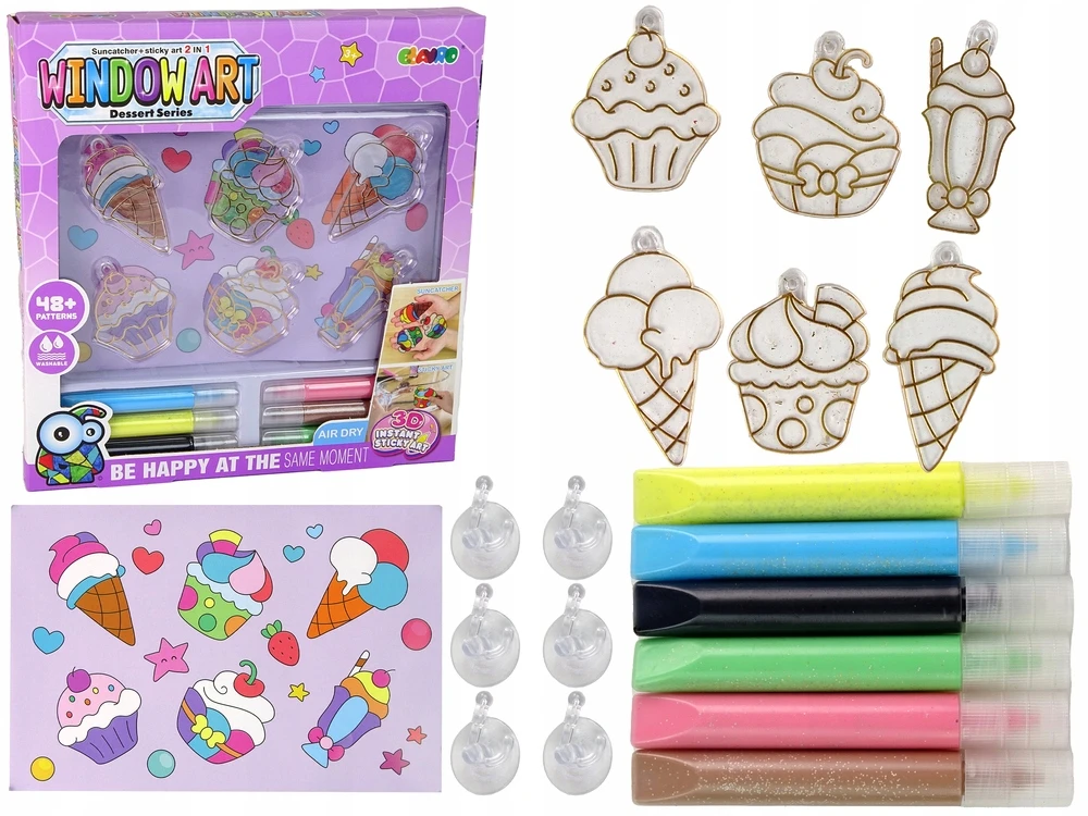 Lean Cars CREAM Kūrybinis rinkinys Stained Glass Window Fusing Paint Ice Kreminis Sweets 3D