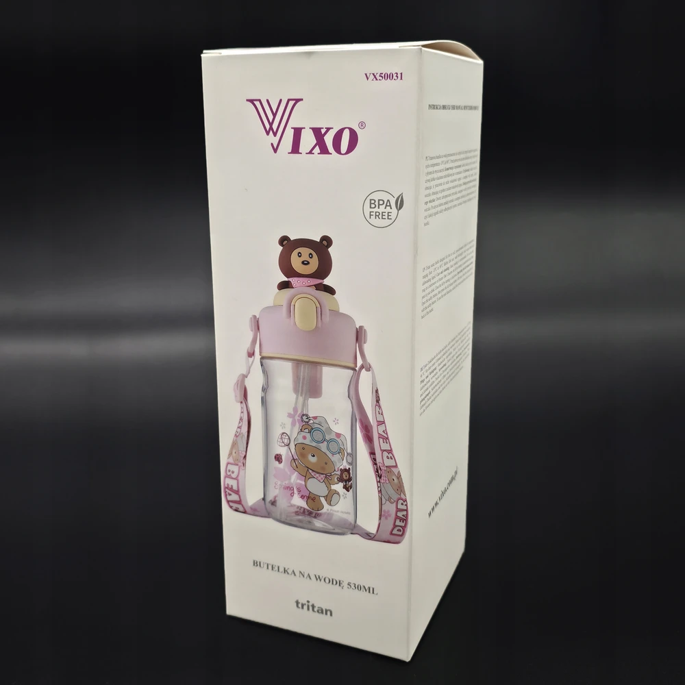 VIXO VAIKO BUTELAS 530 ml BPA BE BPA TRITAN LEASH MIST BUTELE LOKIS