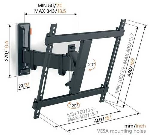Vogels Vogel's products b.v., Nyderlandai VOGEL'S COMFORT TVM3423 TV Laikiklis
