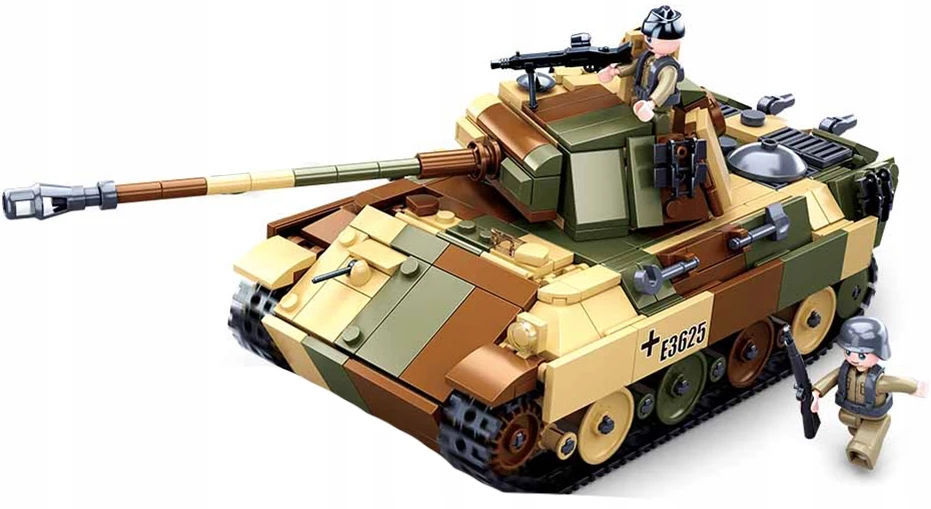 Vokietijos Panther Tank 725 El Modelis 2in1 Sluban Blocks Army Military B0859