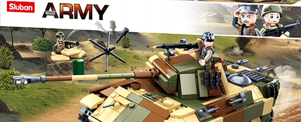 Vokietijos Panther Tank 725 El Modelis 2in1 Sluban Blocks Army Military B0859