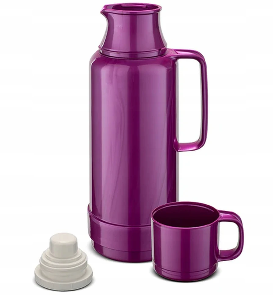 ROTPUNKT Stiklinis termosas, talpa 1,0 l, blizganti lapė (raudona)