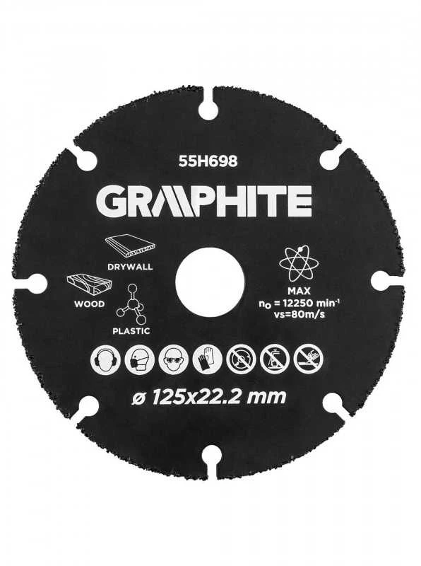Graphite Volframo karbido pjovimo diskas MEDIENAI ir PLASTIKUI 125 x 22.2 mm