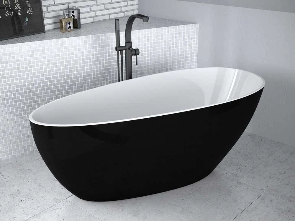 Vonia Besco Goya Juodas&Baltas XS 140, su Klik-klak Graphite valomu iš viršaus
