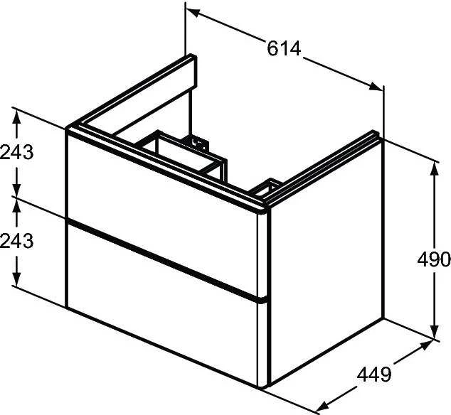 Vonios spintelė IDEAL STANDARD Adapto 61 su praustuvu