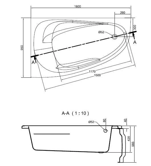 Cersanit Priekinė apdaila JOANNA 160cm kairinė/dešininė