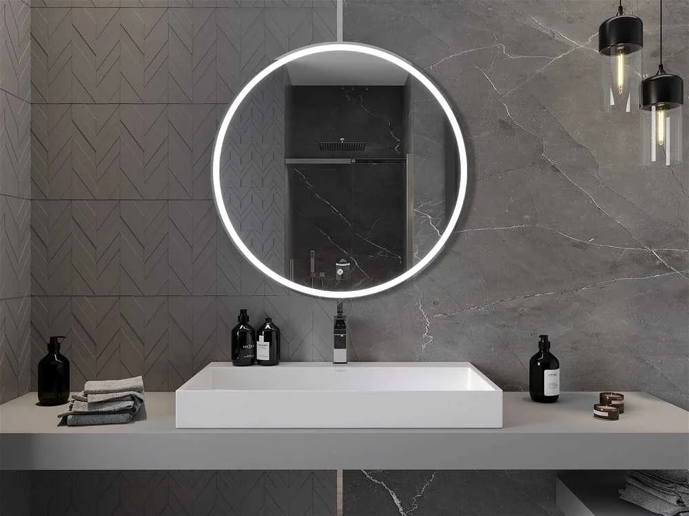 Vonios veidrodis Mexen Gobi su LED apšvietimu ir šildymo kilimėliu, 90 cm