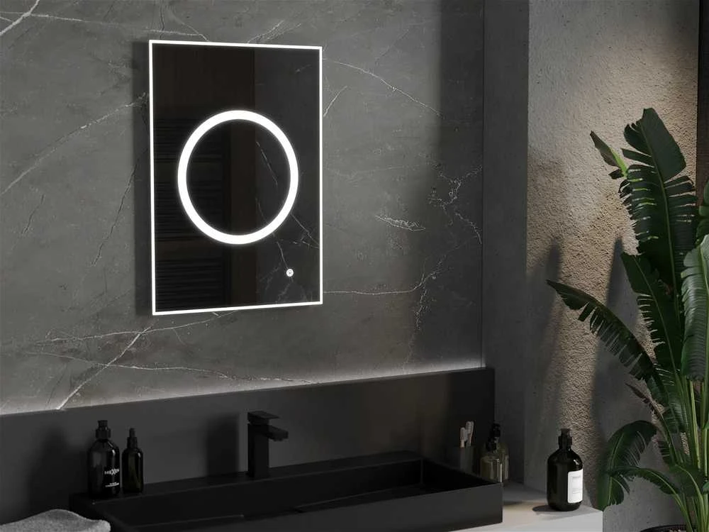 Vonios veidrodis Mexen Koga su LED apšvietimu ir šildymo kilimėliu, 50 x 70 cm