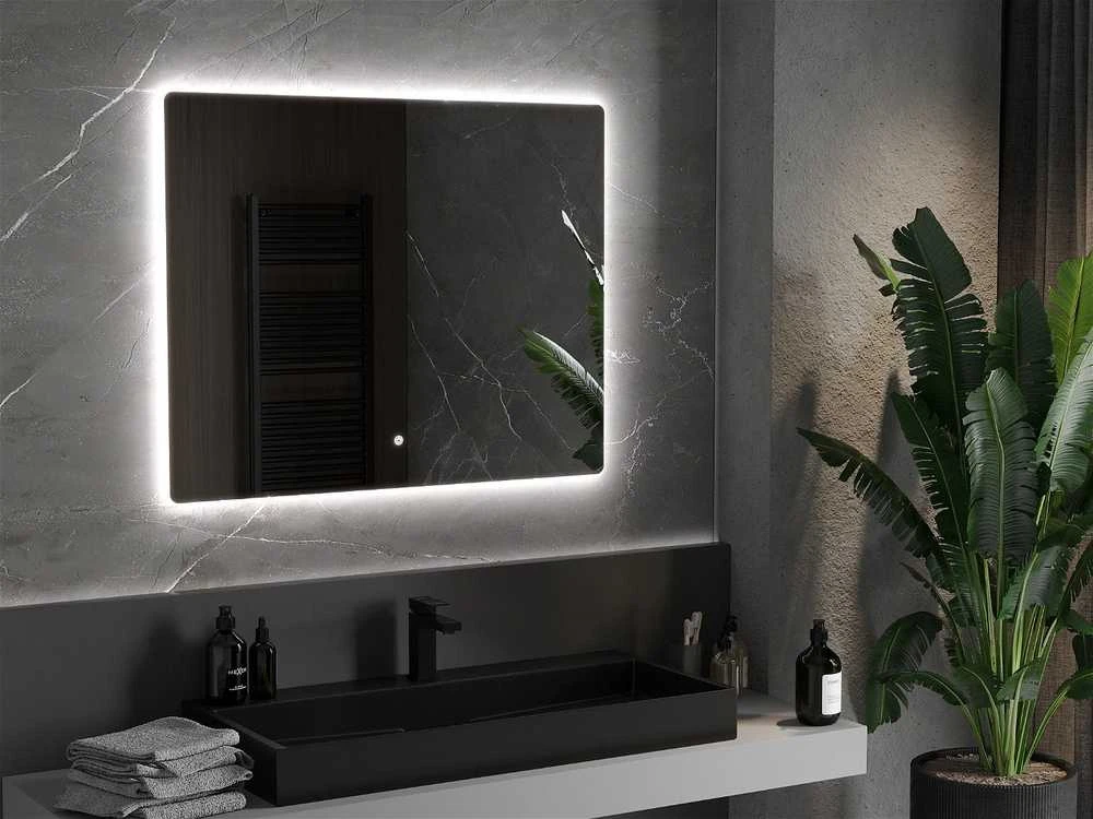 Vonios veidrodis Mexen Sun su LED apšvietimu ir šildymo kilimėliu, 100 x 80 cm