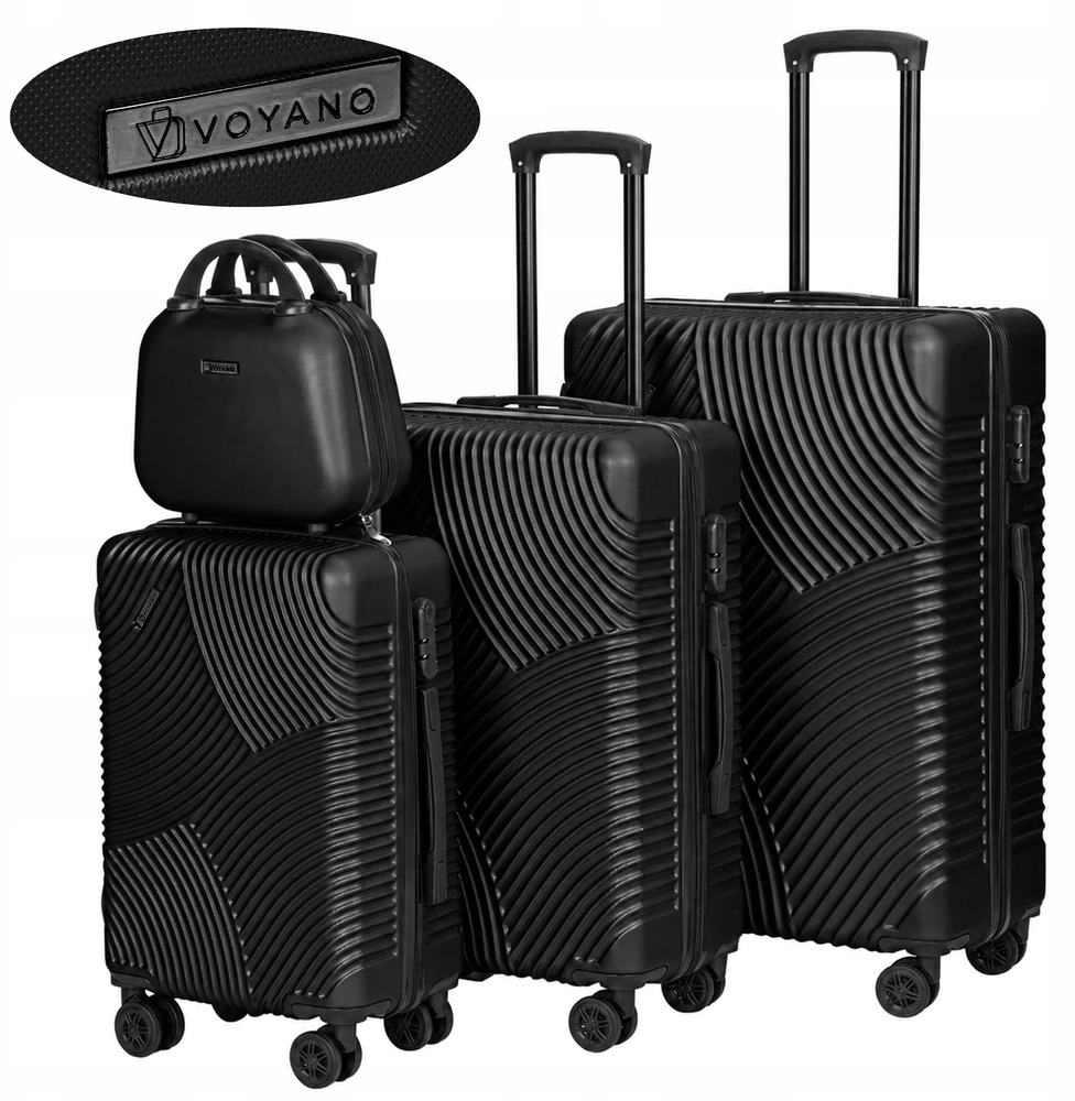 Kelioninis Voyano Poland AZORES kelioninių lagaminų rinkinys Juodas 4in1
