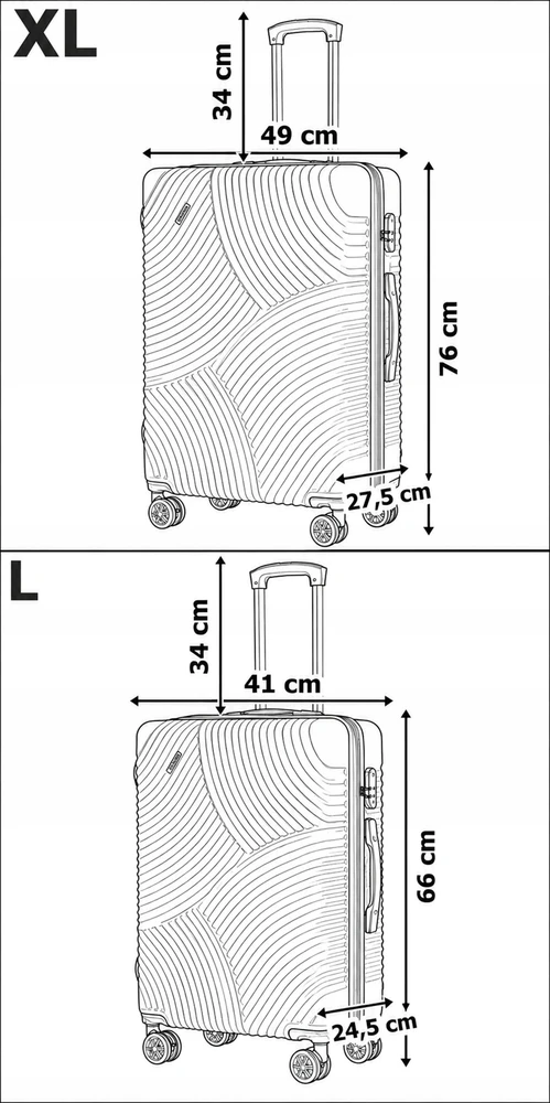 Kelioninis Voyano Poland Kelioninių lagaminų rinkinys AZORES GOLD 4in1