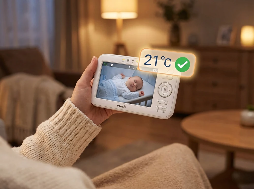 VTech VM5254 elektroninis kūdikių monitoriaus skystųjų kristalų ekranas, 5 colių naktinė lempa