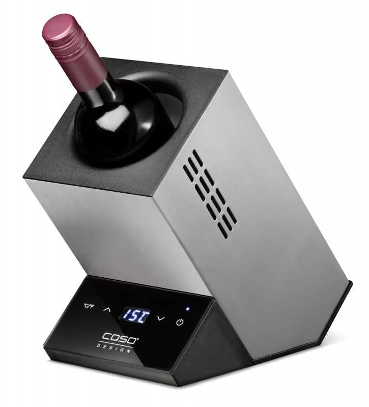 Vieno butelio vyno šaldytuvas Caso WineCase One, Pilkos spalvos