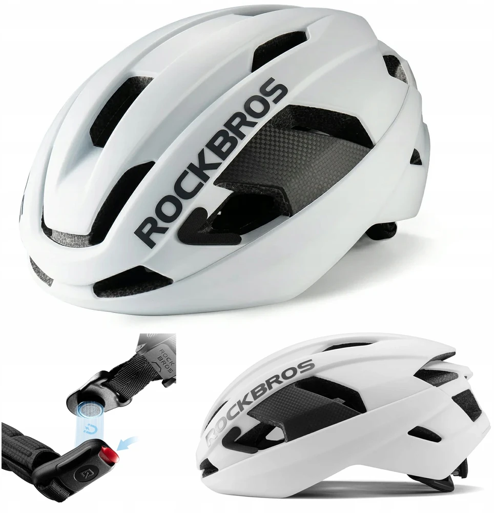 Dviratininko šalmas Rockbros LK-15 su włókna węglowego 58-62 cm - balta