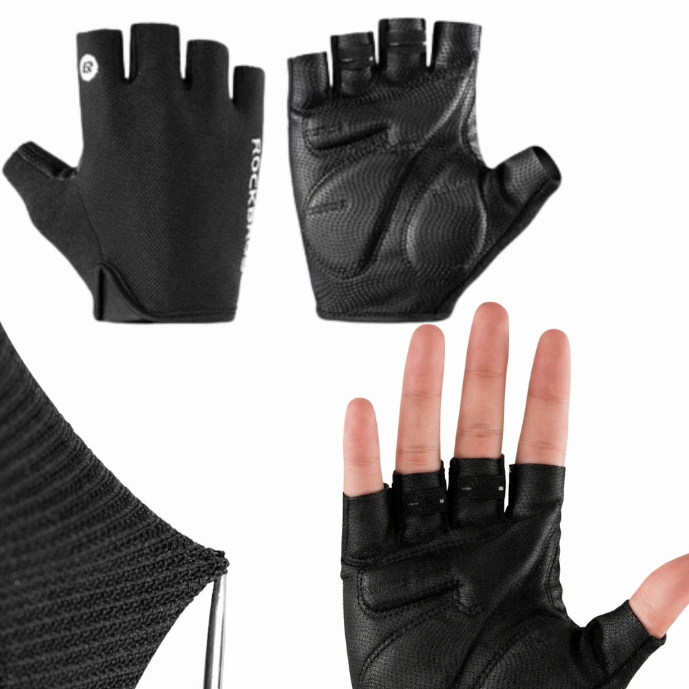 Rockbros S106BK dviratininko pirštinės, dydis M – juodos spalvos