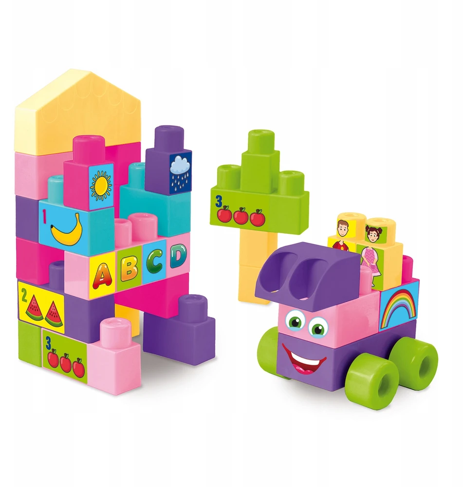 „Wader Big Blocks“ kaladėlės 26 vnt. rožinė 41590 amžius 12m+ vienerių metų
