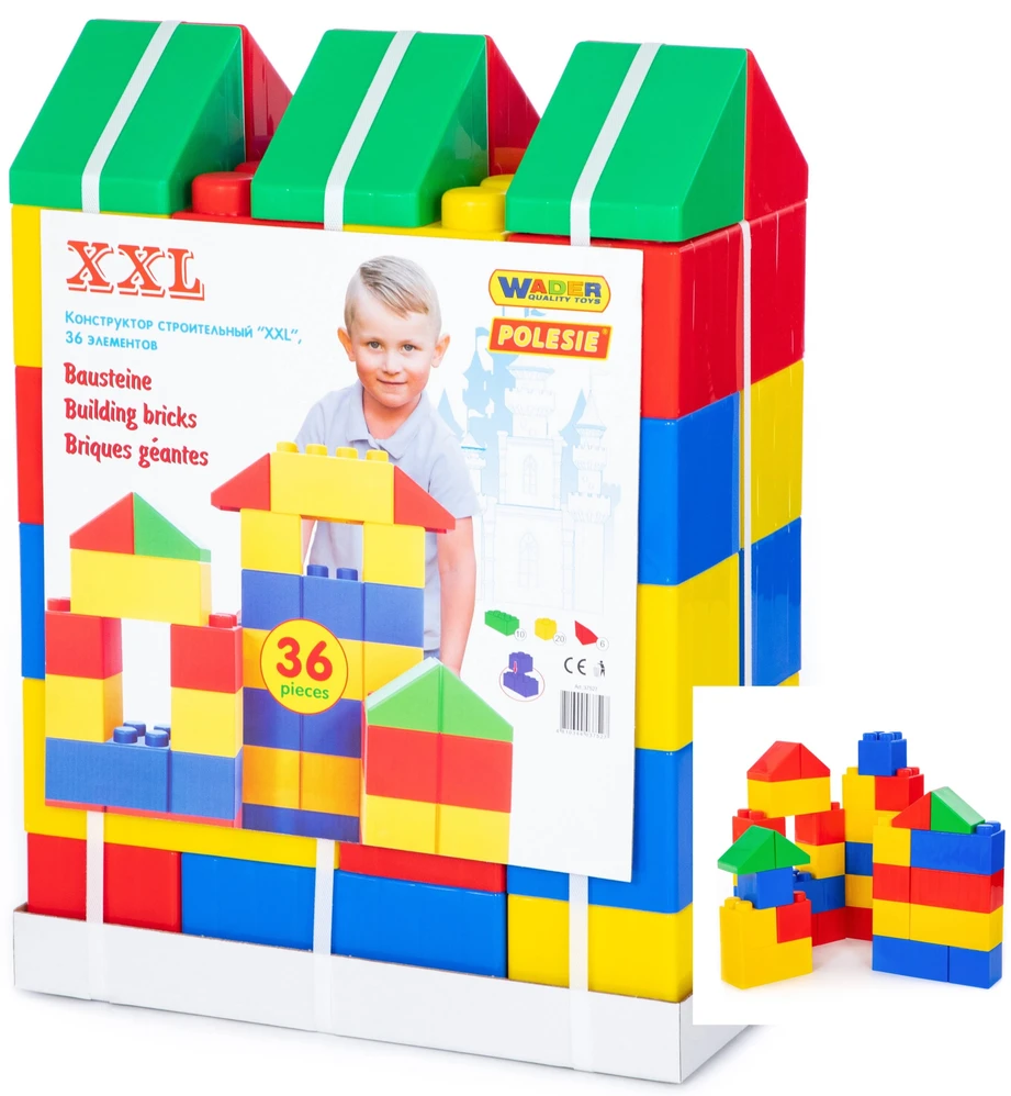 Wader Mega kaladėlės XXL 36 elementai vaikams 1+