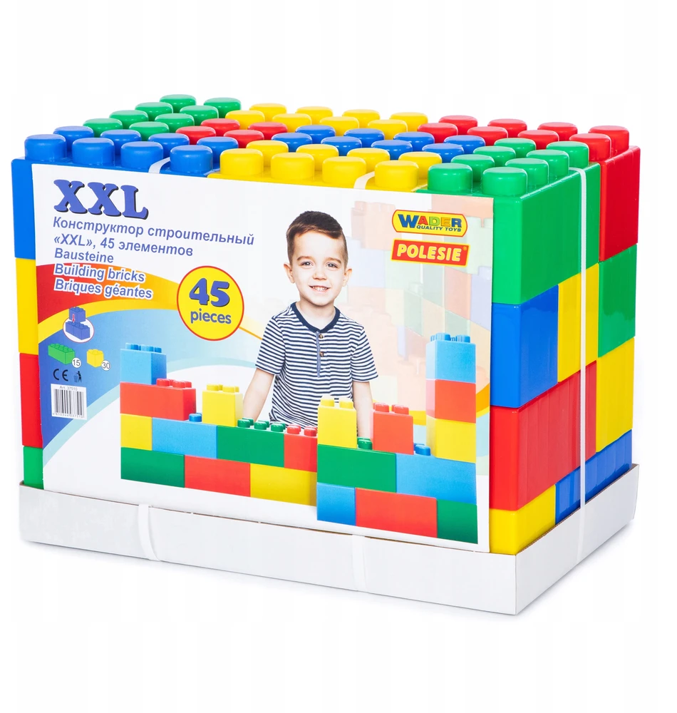 Wader Mega rinkinys milžiniškų kaladėlių XXL 45 elementai 1+