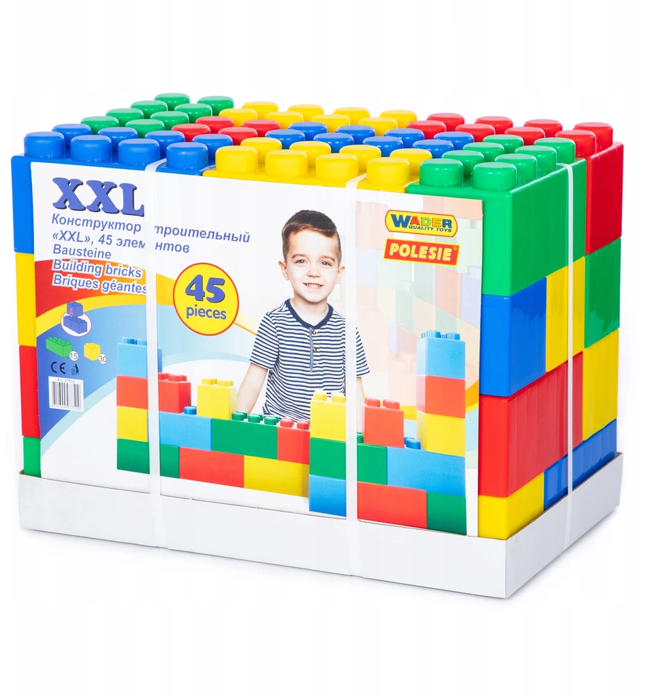 Wader Mega rinkinys milžiniškų kaladėlių XXL 45 elementai 1+