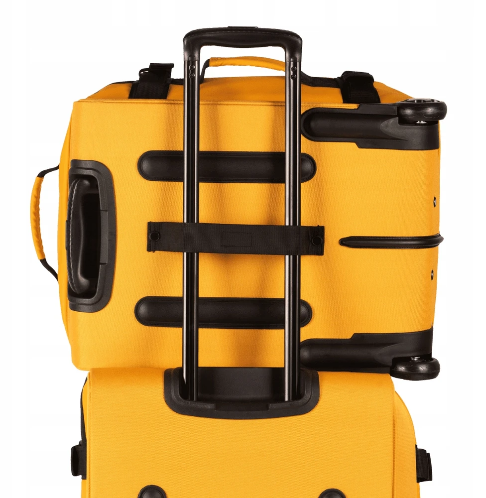 Walizka minkšta Mała kabinowa WINGS 20" ROOK yellow Wodoodporna 33 l. Żółta