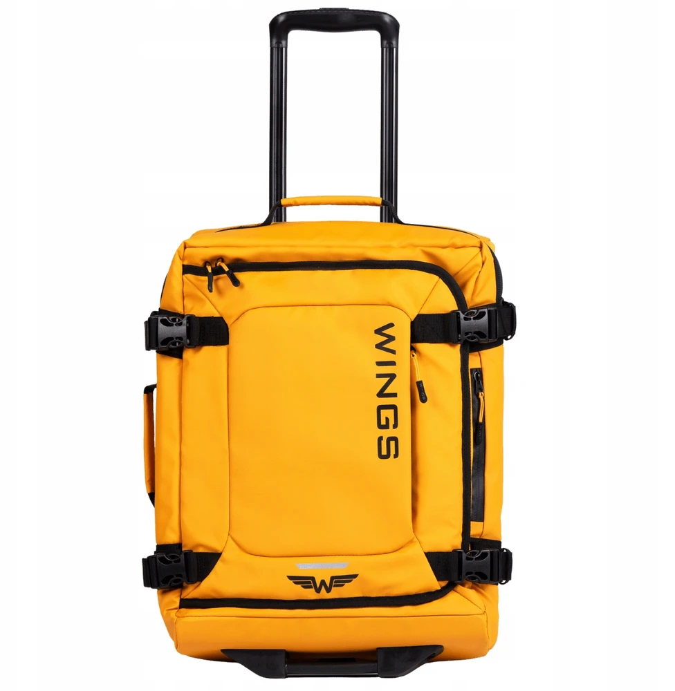 Walizka minkšta Mała kabinowa WINGS 20" ROOK yellow Wodoodporna 33 l. Żółta