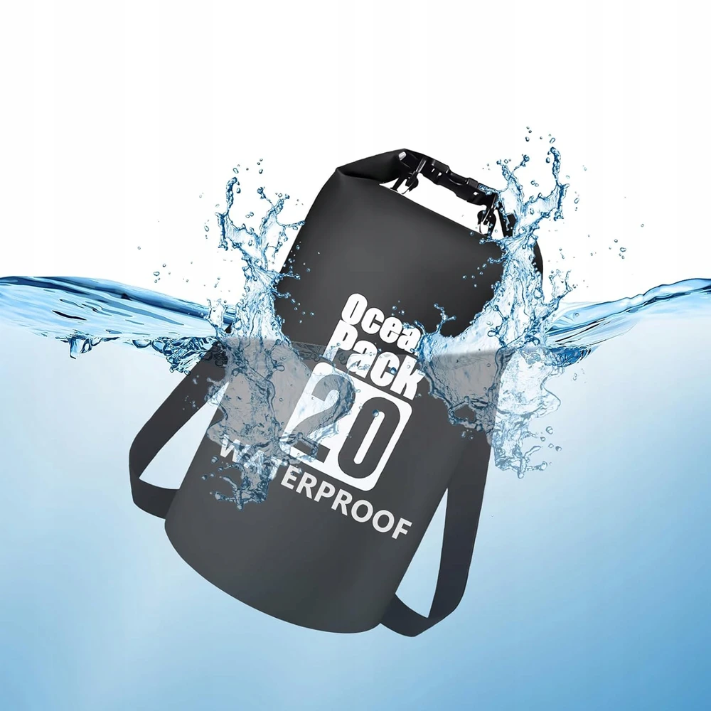 WATERPROOF BAG WATERPROOF KAYAK BAG TOURIST KUPRINĖ 20L Juodas