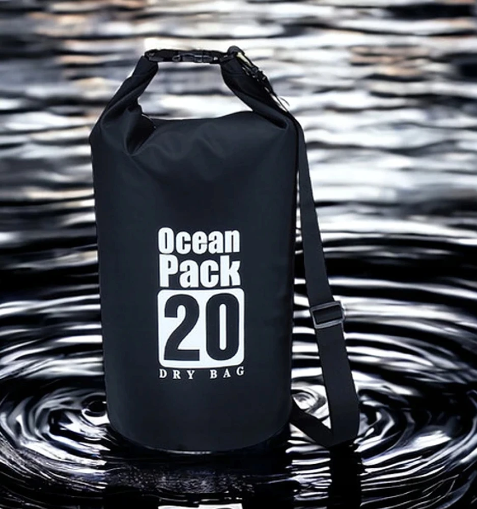 WATERPROOF BAG WATERPROOF KAYAK BAG TOURIST KUPRINĖ 20L Juodas