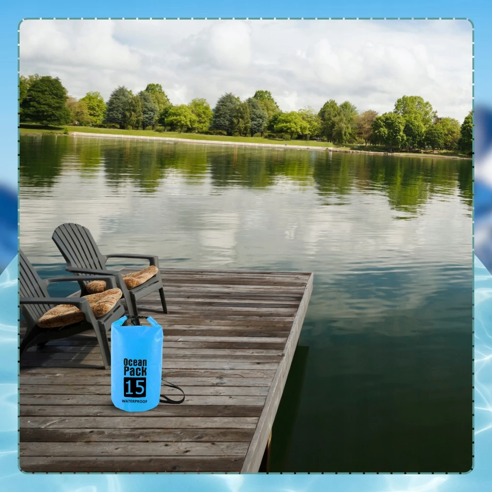 WATERPROOF BAG WATERPROOF KAYAK BAG TOURIST KUPRINĖ 15L MĖLYNA