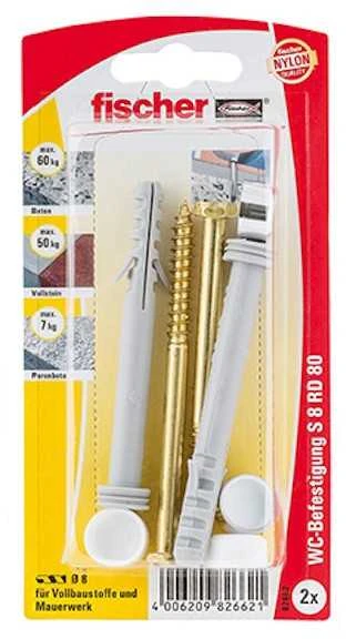 Fischer WC tvirtinimas S 8 x 80 mm, 2 vnt.