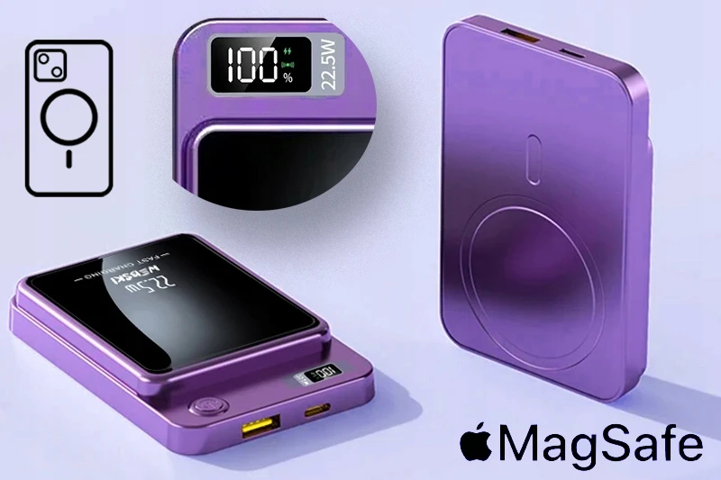Webski BELAIDIS MAGNETINIS BANKAS SU MAGSAFE 10000mAh 22.5W PD + CC laidu