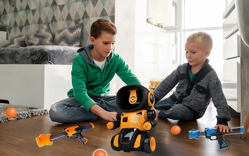Webski ĮGŪDINIMAS ŽAISLINIS ROBOTAS ŠAUDYMAS 2 RŪDAS 24 KAMULIAI DVIEM VAIKAMS