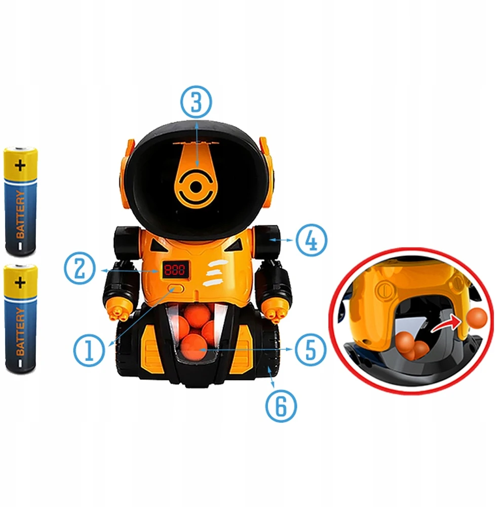 Webski ĮGŪDINIMAS ŽAISLINIS ROBOTAS ŠAUDYMAS 2 RŪDAS 24 KAMULIAI DVIEM VAIKAMS