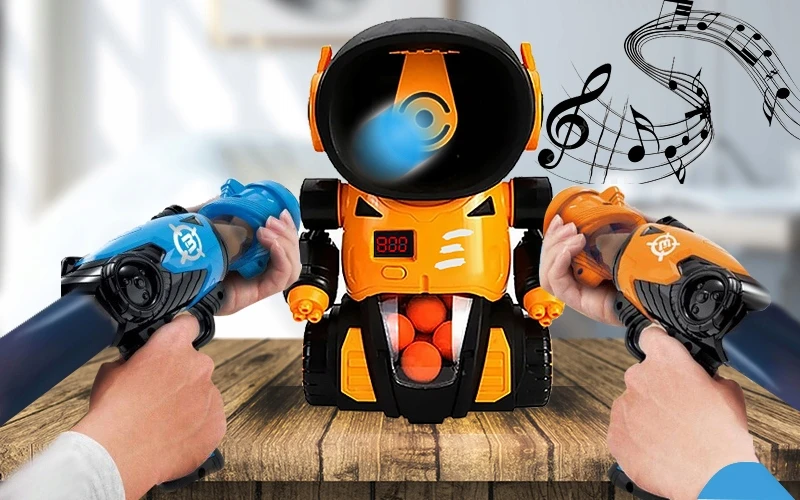 Webski ĮGŪDINIMAS ŽAISLINIS ROBOTAS ŠAUDYMAS 2 RŪDAS 24 KAMULIAI DVIEM VAIKAMS