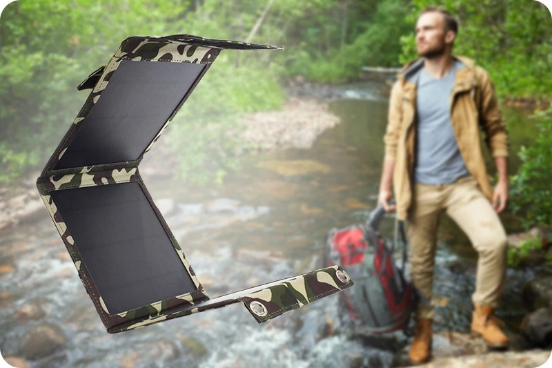 Webski SAULES KROVIMAS TELEFONUI SAULES SKYDELĖS 10W 2xUSB TRIKO SULANKSTAMAS