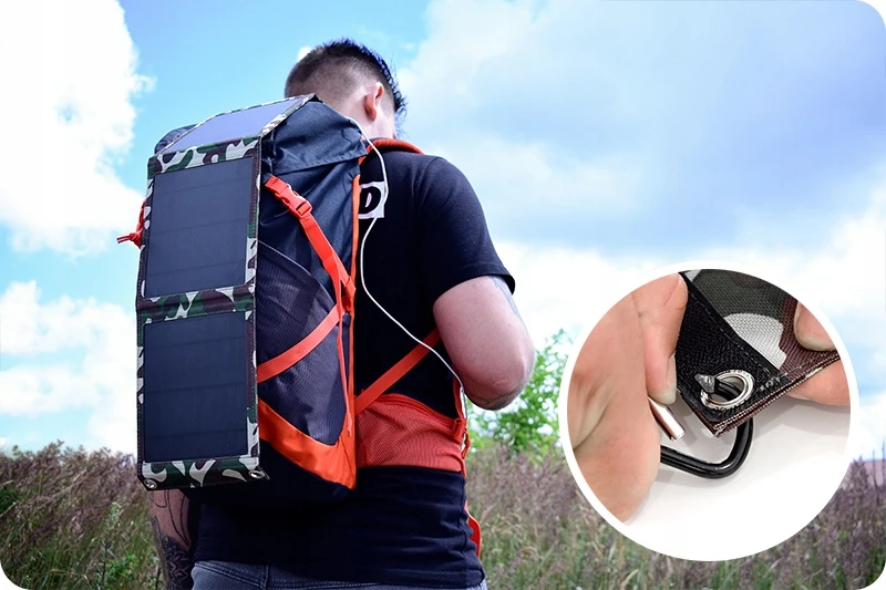 Webski SAULES KROVIMAS TELEFONUI SAULES SKYDELĖS 10W 2xUSB TRIKO SULANKSTAMAS
