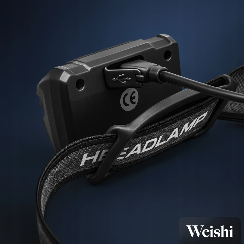 Weishi ĮKRAUJAMAS LED PRIEKINIS ŽIBINTAS USB-C priekinis žibintas JUDESIO JUTIKLIO GALINGA lempa