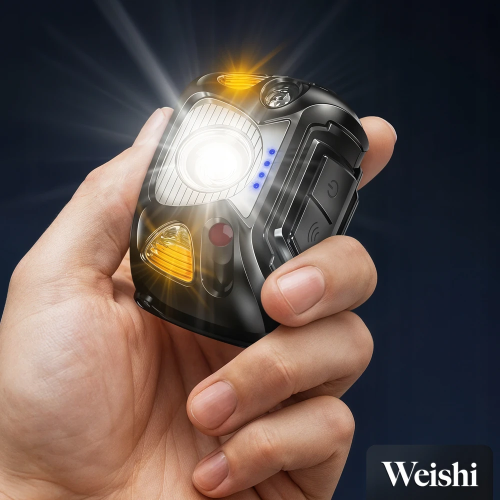 Weishi ĮKRAUJAMAS LED PRIEKINIS ŽIBINTAS USB-C priekinis žibintas JUDESIO JUTIKLIO GALINGA lempa