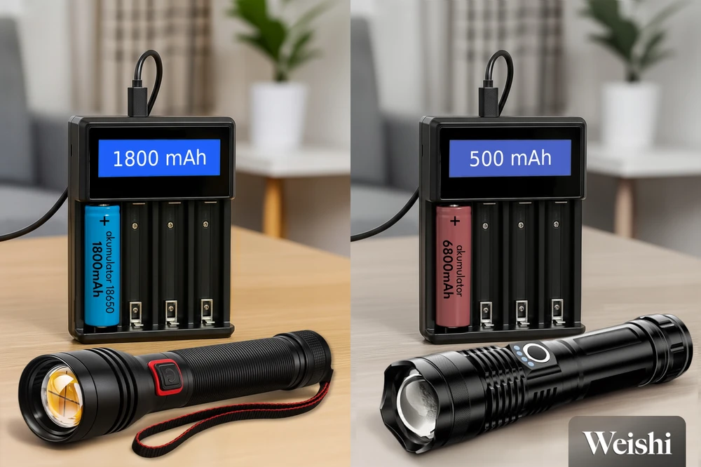Weishi Įkraunamas TAKTINIS LED BLYKŠČIAS GALINGAS karinis ZOOM prožektorius USB-C